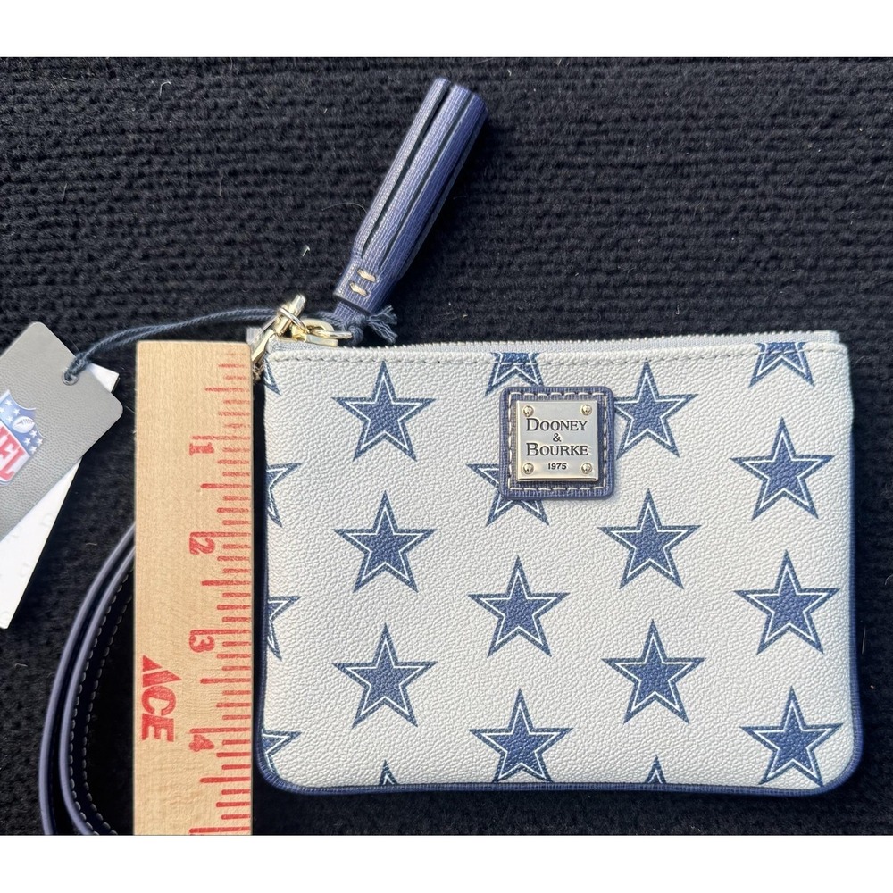 Dooney & Bourke NFL Dallas Cowboys Slim Wristlet Wallet NWT Gray Blue - Picture 9 of 11